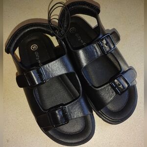 DOUBLE BLACK SANDAL DRESS SHOE NEW